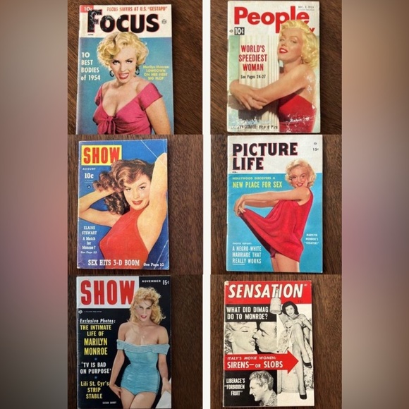 Pocket Mags Featuring Marilyn Monroe (6 mags total)